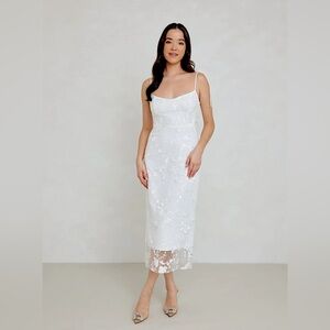 Park & Fifth Madison Midi Lace Detail Bridal Dress - Size Small